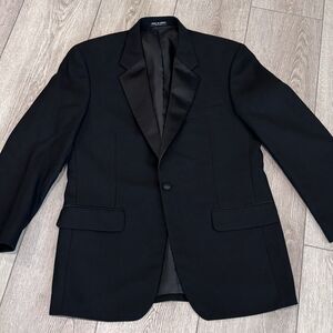 Versini Tuxedo Suit Jacket Mens 40R Black Wool Satin Dressy 1 Button Formal
